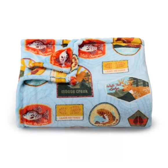 The Big One Wildlife Patches Oversized Supersoft Plush Throw - Picture 1 of 1